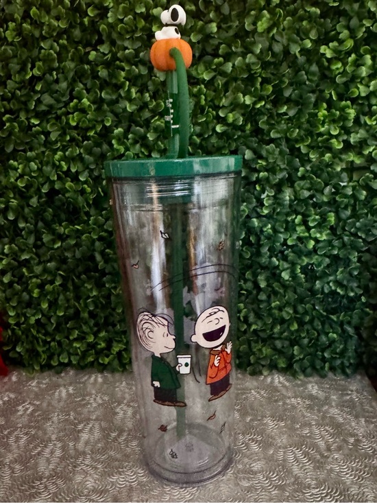 Starbucks Accessories - NWT🎃 Starbucks Peanuts 24oz Clear Cold Cup with Snoopy Silicone Stopper